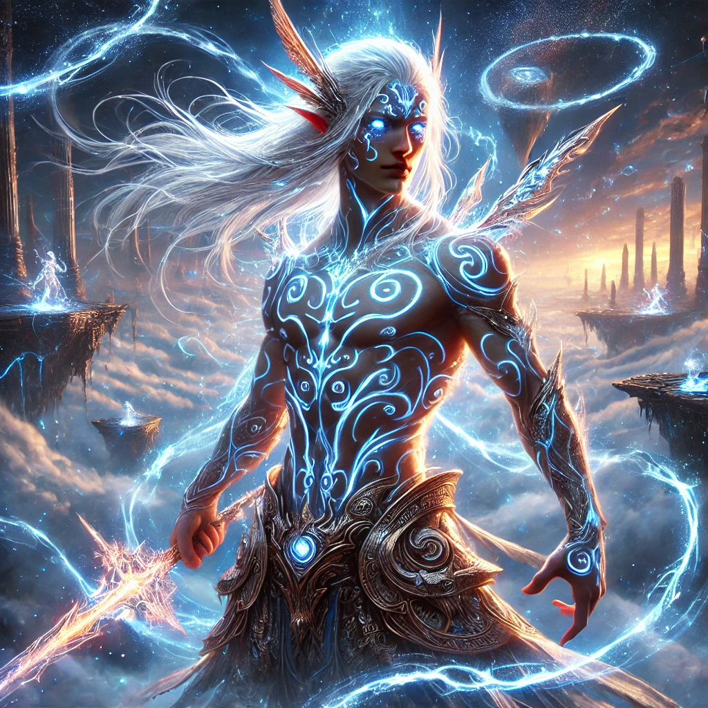 WARRIOR WITH BLUE AURA - PRINT