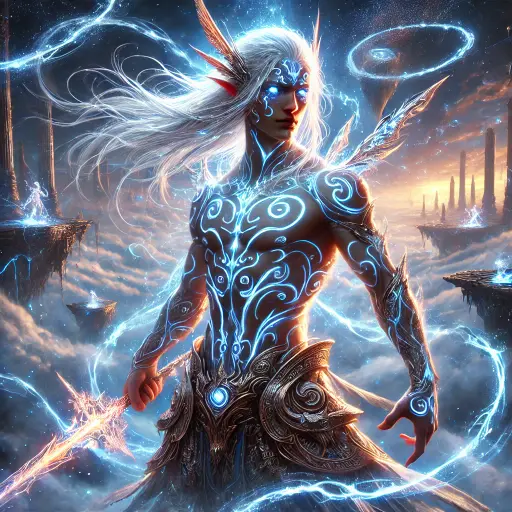 WARRIOR WITH BLUE AURA - PRINT